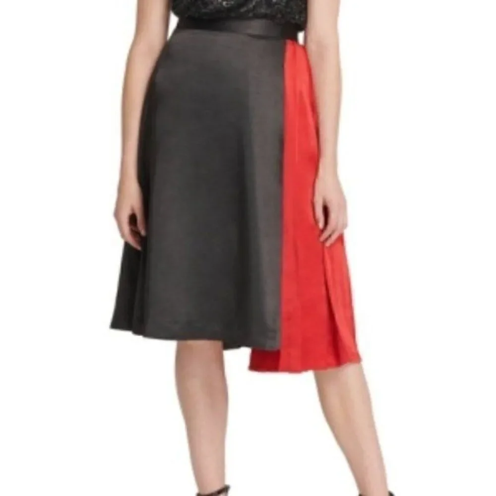 DKNY Color Block Midi A-Line Skirt Sz 6